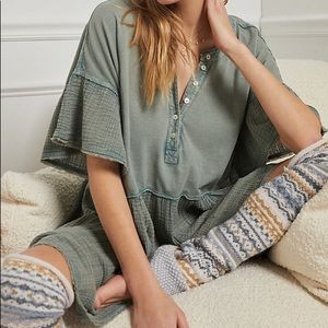 Anthropologie Betsy Flounced Sleep Dress